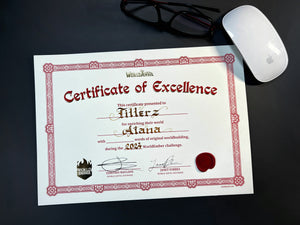 Premium Worldember Certificate of Excellence